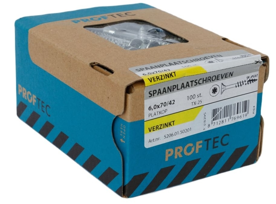 PROFTEC SPAANPLAATSCHR. VZ PK +SNIJPUNT TX-25 6.0X70/42   (100)