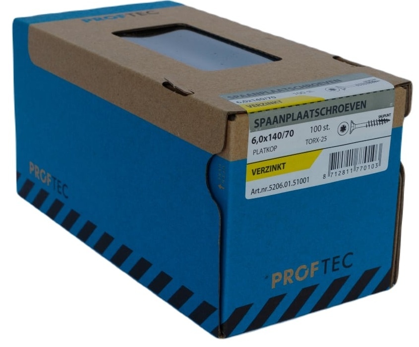 PROFTEC SPAANPLAATSCHR. VZ PK +SNIJPUNT TX-25 6.0X140/70 (100)