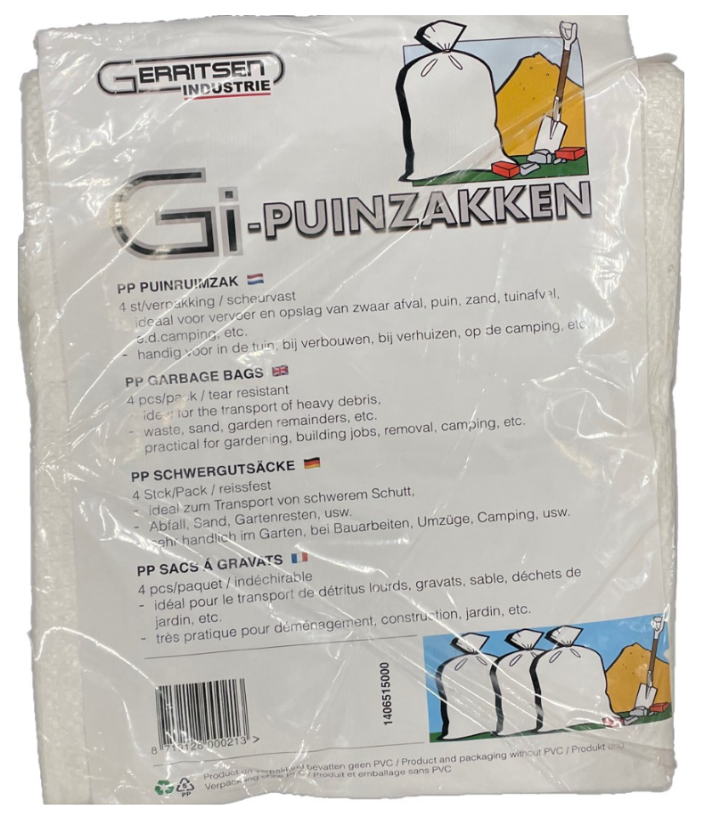 Puinruimzak geweven 0.65m x 1.00m (4stuks/set)