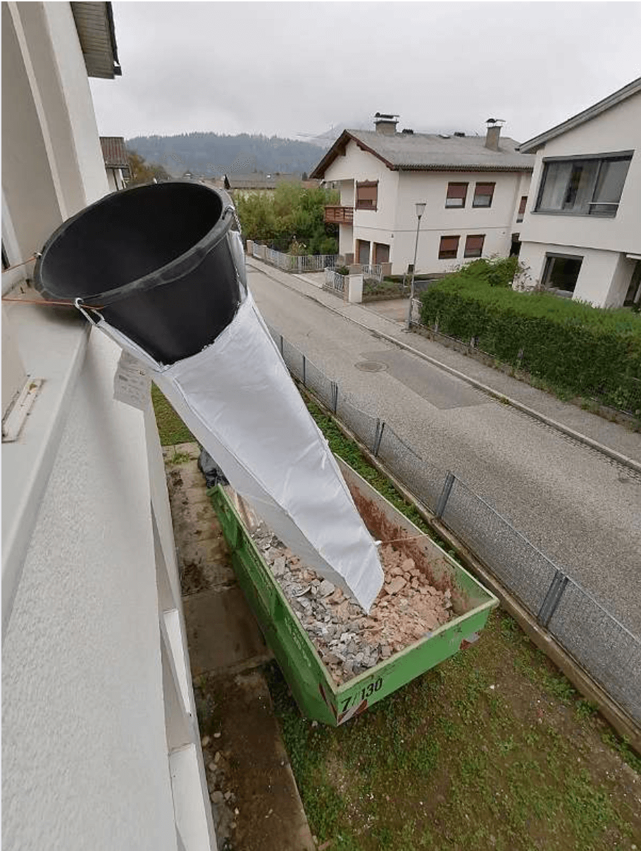 Stortslurf complete set 9 meter incl. vultrechter