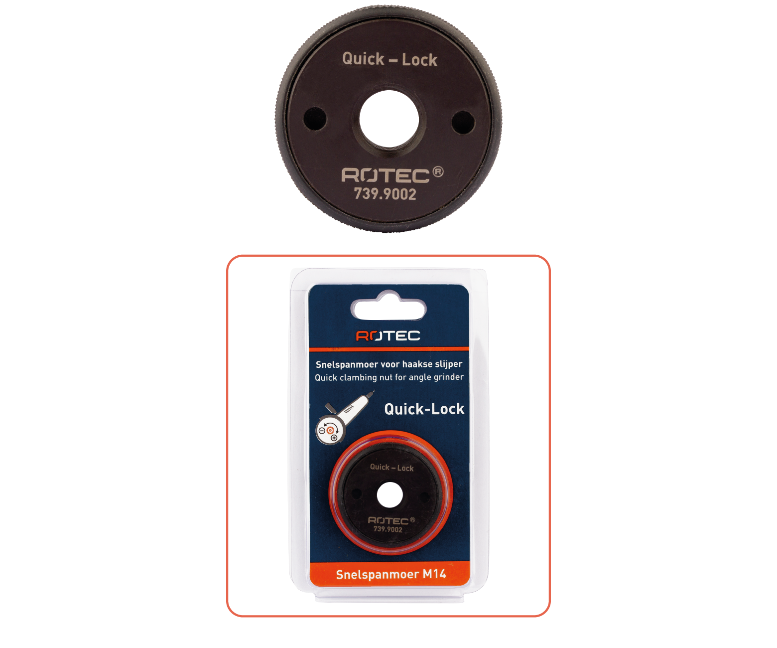 Rotec snelspanmoer voor haakse slijper