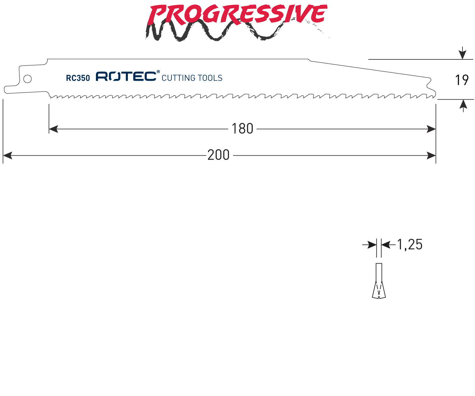 Rotec Reciprozaagblad RC350 box á 5 st.