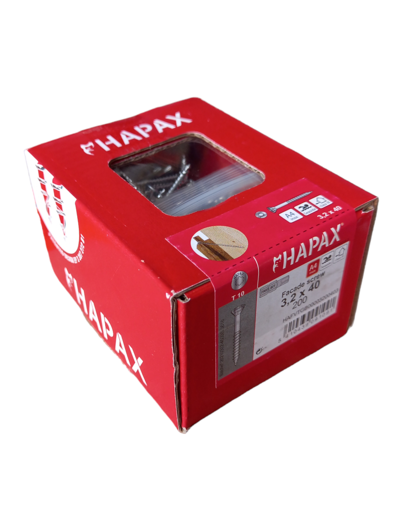 Gevelschroef Kleine Kop RVS TX 10 3,2 x 40 (200 st)