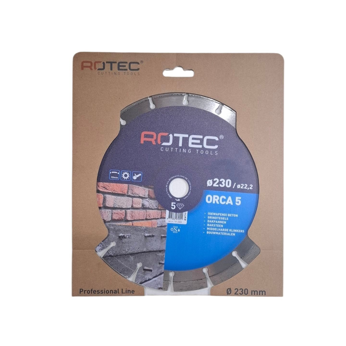 Rotec Diamant zaagblad Beton ORCA 5 ø230xø22,2