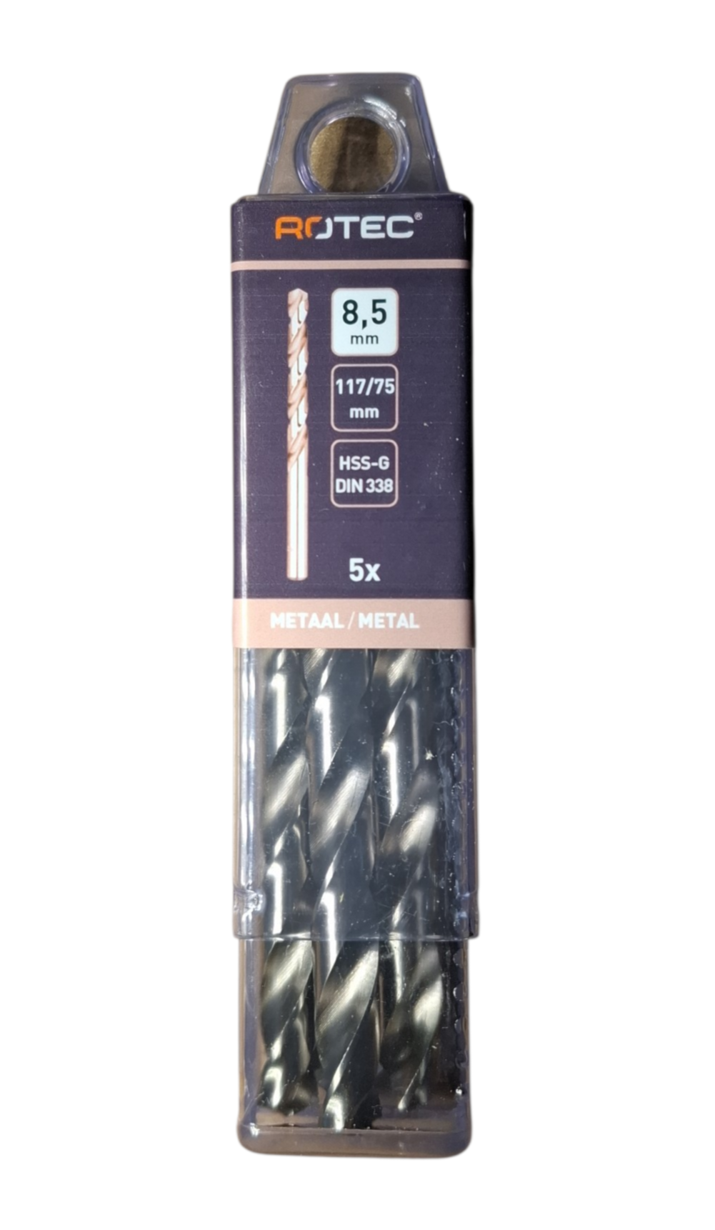 Rotec HSS-G Spiraalboor DIN338 type N  8,5 mm  5 st.
