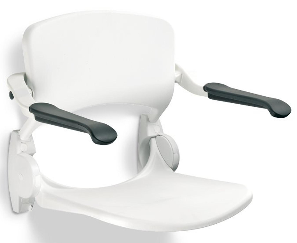 Linido Douchezitting met Rugleuning & Opklapbare Armleggers Wit