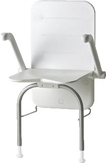 Etac Relax Douchezitting met Opklapbare Armsteunen & Rugkussen Wit