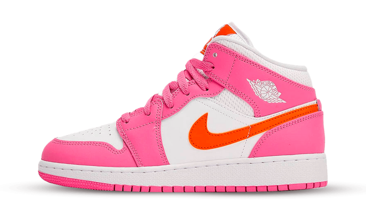 Air Jordan 1 Mid Pinksicle Safety Orange SneakerHype Sneaker Hype