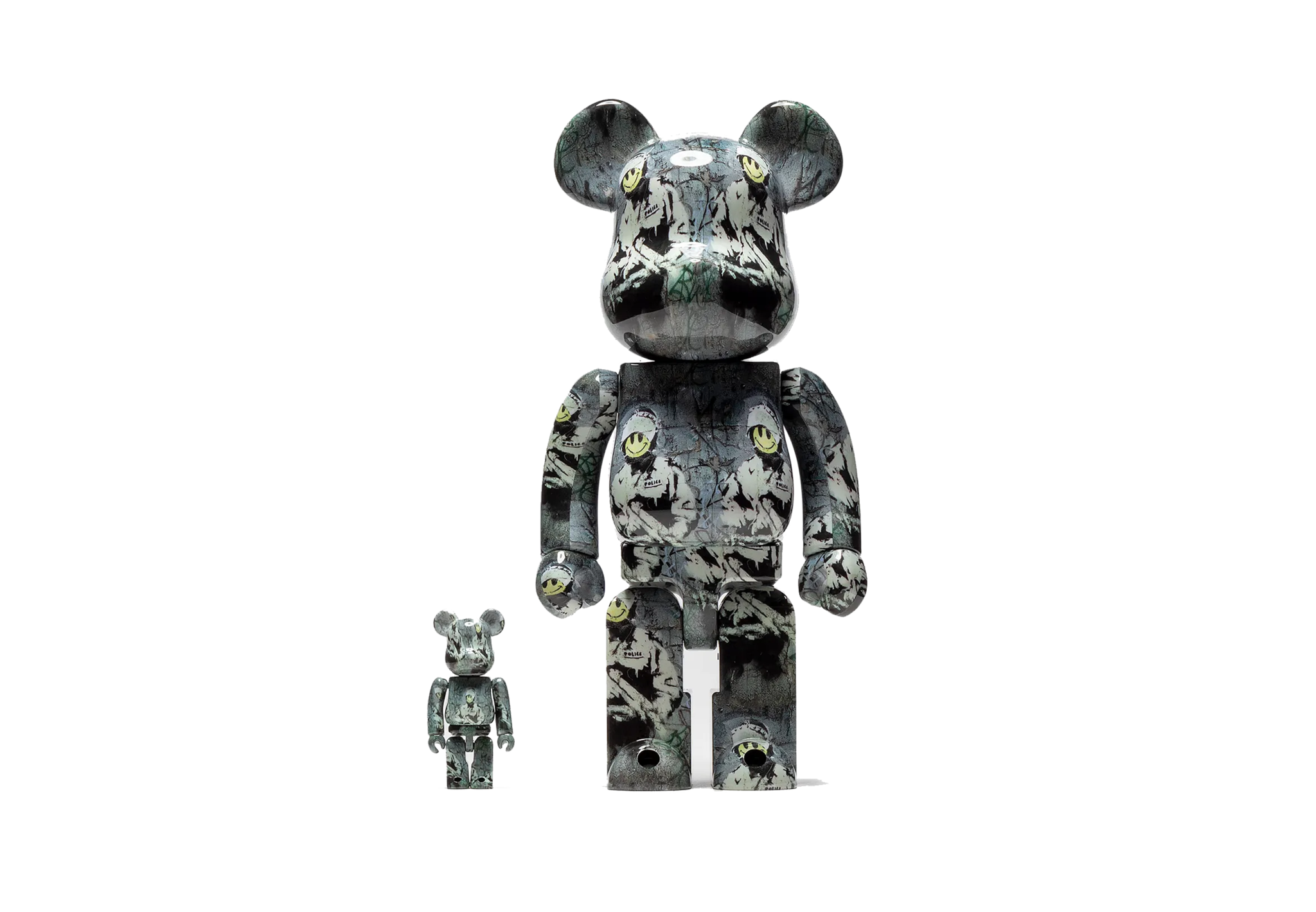 Medicom 400% & 100% Bearbrick set - Riot Cop (Brandalism x Banksy