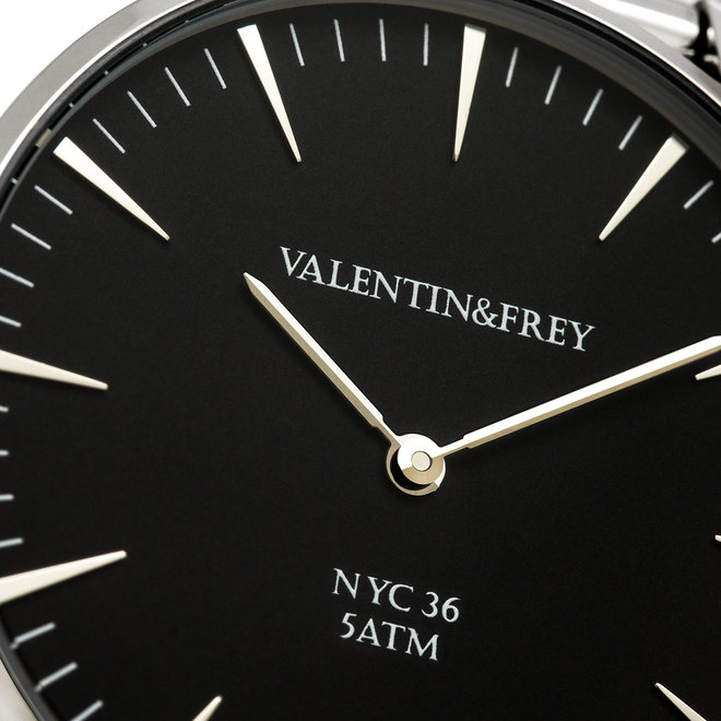 Valentin&Frey Uhr NYC Silber Midnight
