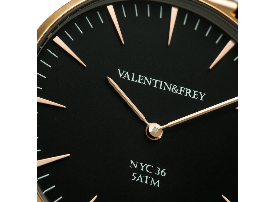 Valentin&Frey Uhr NYC Roségold Midnight