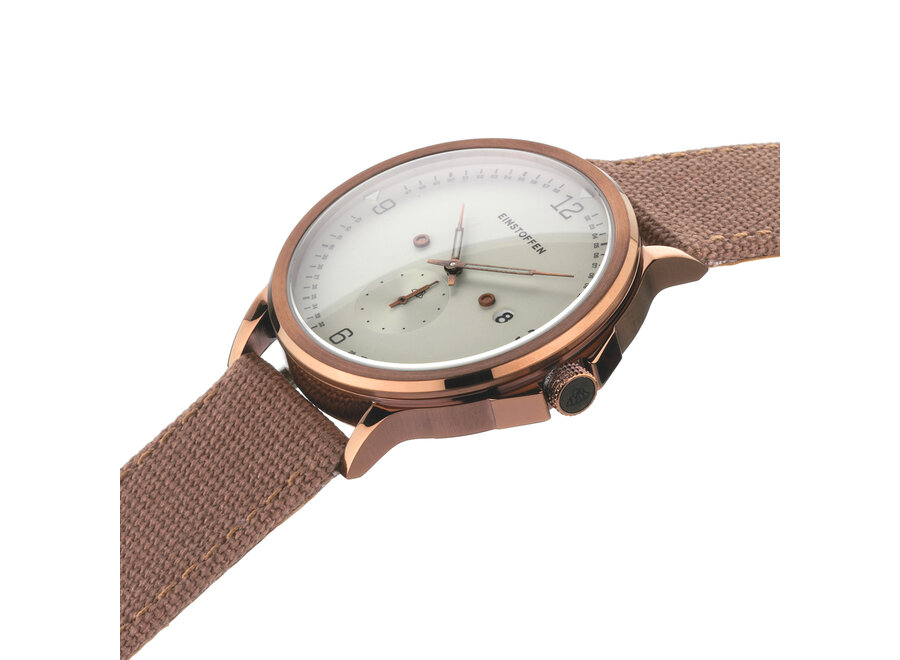 Einstoffen Uhr Leif Eriksson beige weiss