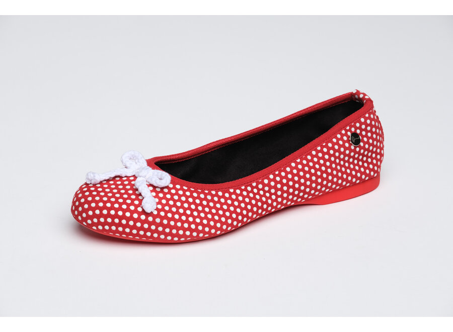 Polka Dot- Klassischer Ballerina - rot-weiss