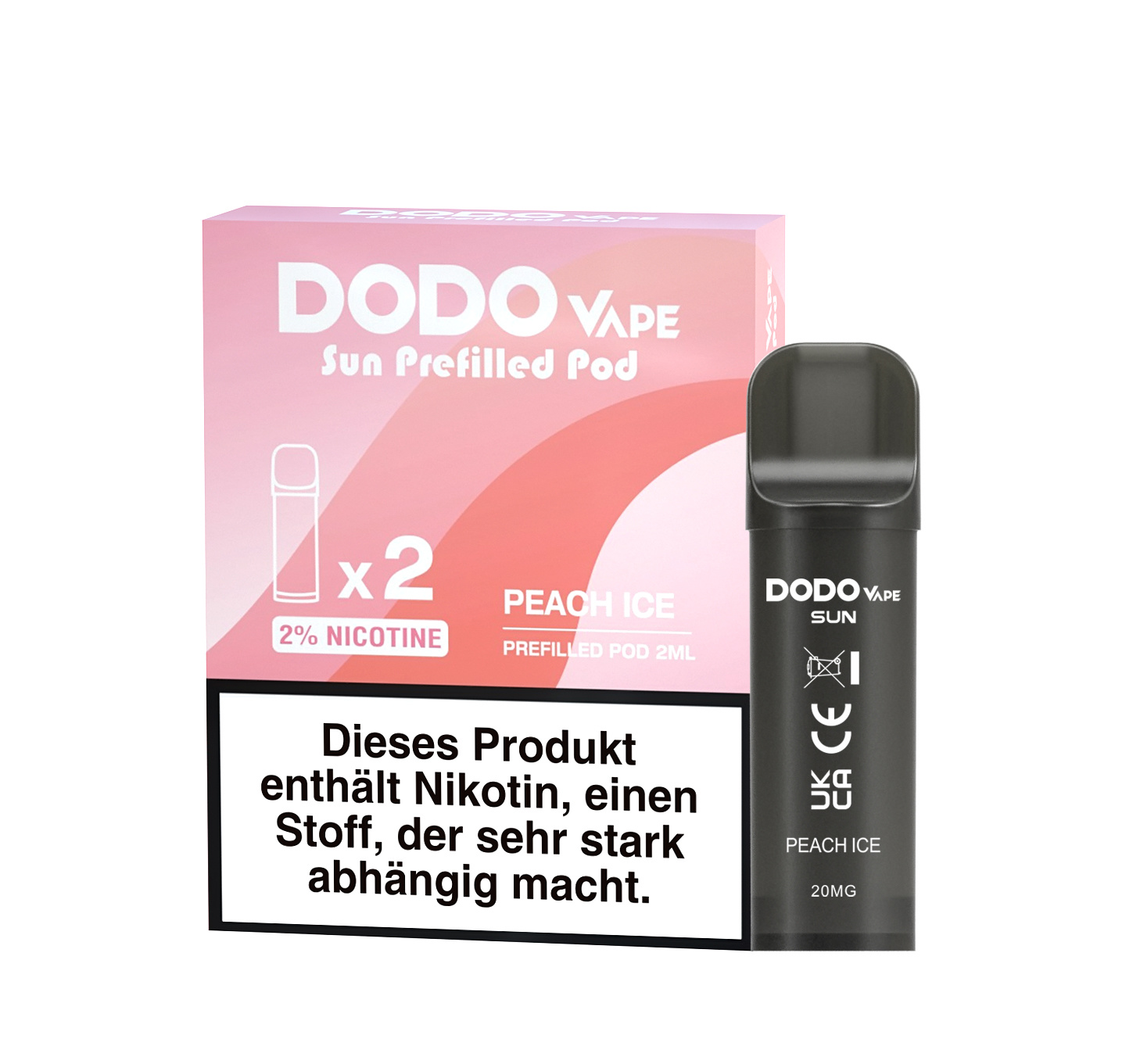 DODO SUN Pods - Pfirsicheis - 2St