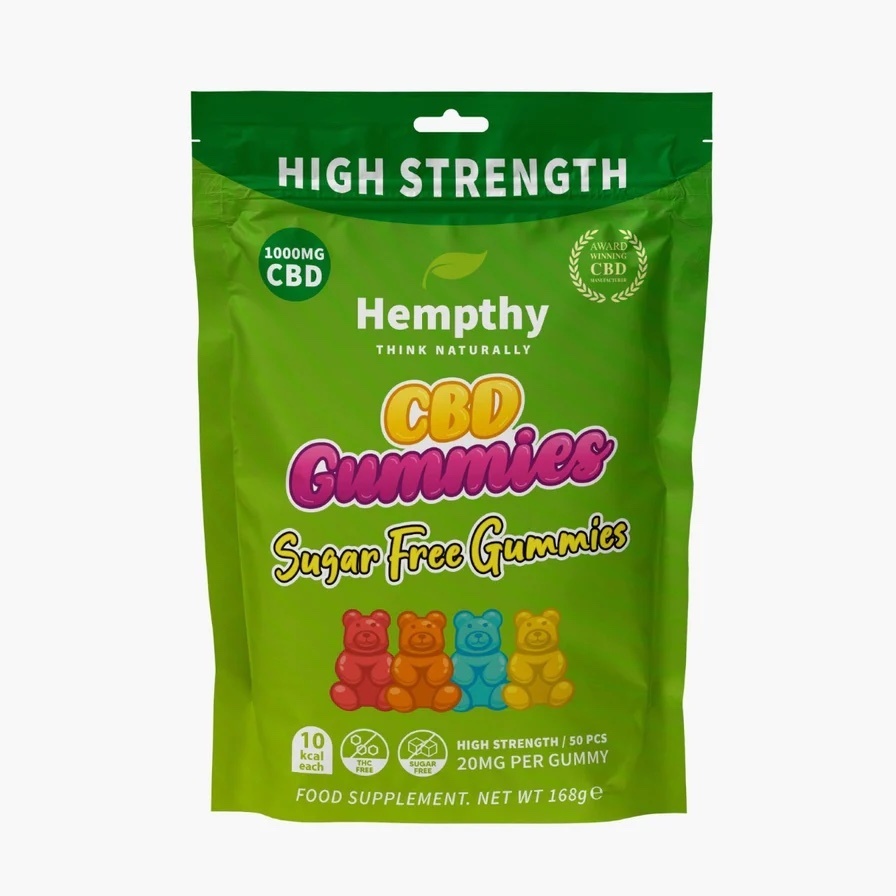 Hempthy CBD-Gummibonbons Hochfest - Zuckerfreie Gummibonbons - 50 Stk