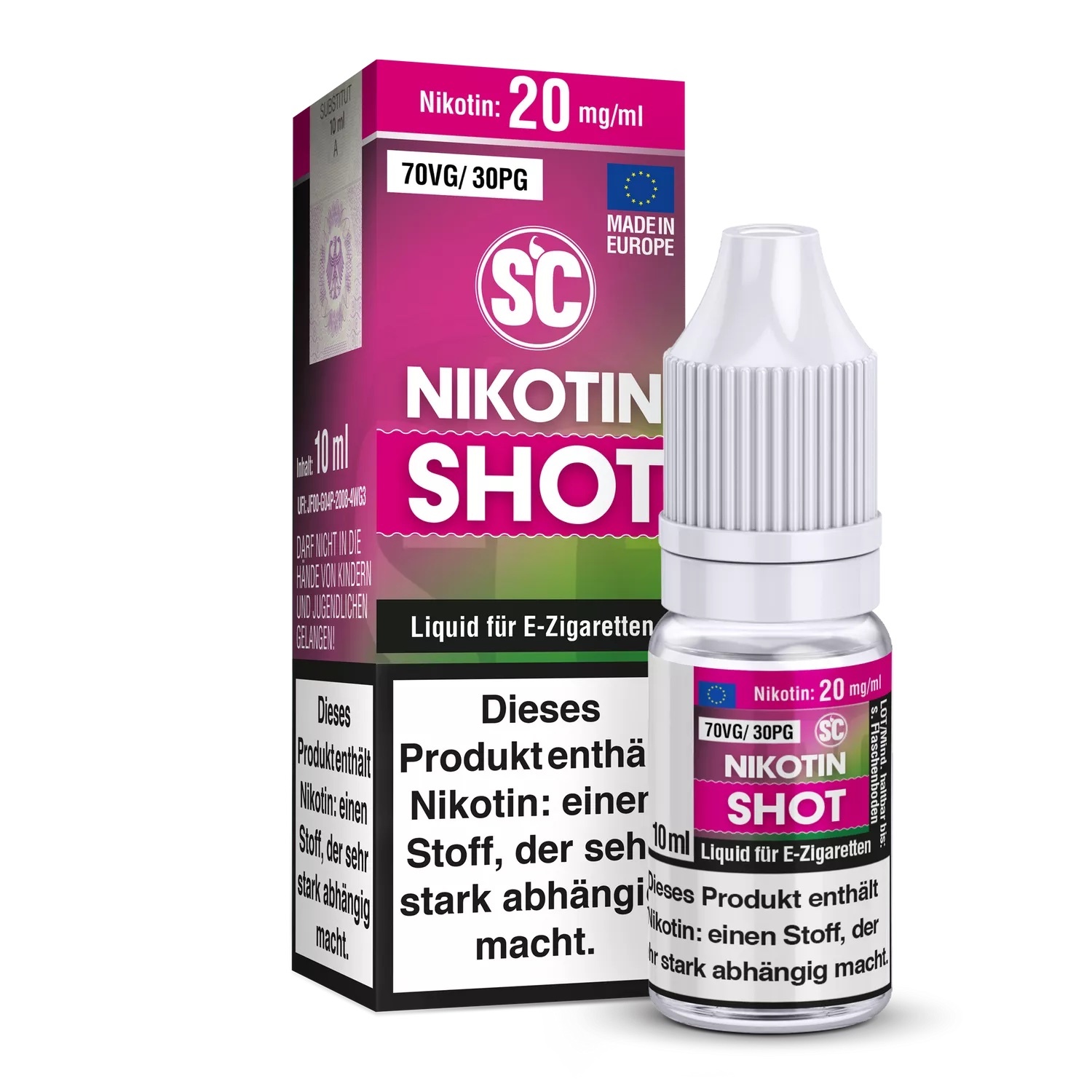 SC - 10ml Nikotin Shot 70VG/30PG - Nikotinsalz