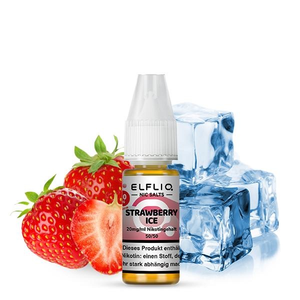 Elfbar ELFBAR ELFLIQ Strawberry Ice Nikotinsalz Liquid 10 ml – Süße Erdbeere mit kühler Frische für Pod Systeme