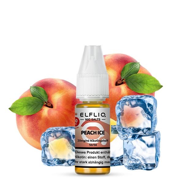 Elfbar ELFBAR ELFLIQ Peach Ice Nikotinsalz Liquid 10 ml – Saftiger Pfirsich mit kühler Frische für Pod Systeme