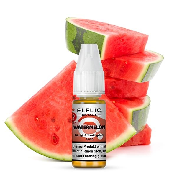 Elfbar ELFBAR ELFLIQ Watermelon Nikotinsalz Liquid 10 ml – Erfrischender Wassermelonen-Geschmack für Pod Systeme