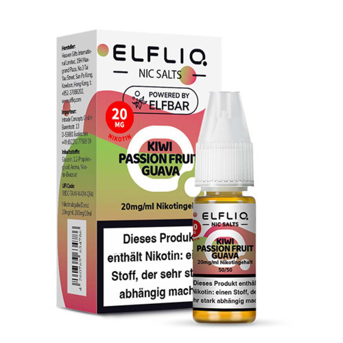 ELFBAR ELFLIQ Kiwi Passion Fruit Guava Nikotinsalz Liquid 10 ml