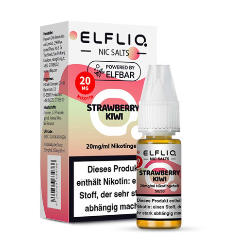 Elfbar ELFBAR ELFLIQ Strawberry Kiwi Nikotinsalz Liquid 10 ml – Fruchtige Erdbeere trifft frische Kiwi für Pod Systeme