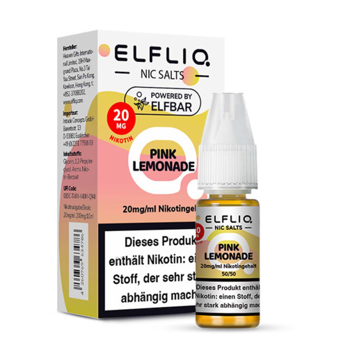 Elfbar ELFBAR ELFLIQ Pink Lemonade Nikotinsalz Liquid 10 ml – Spritzige Zitronenlimonade für Pod Systeme
