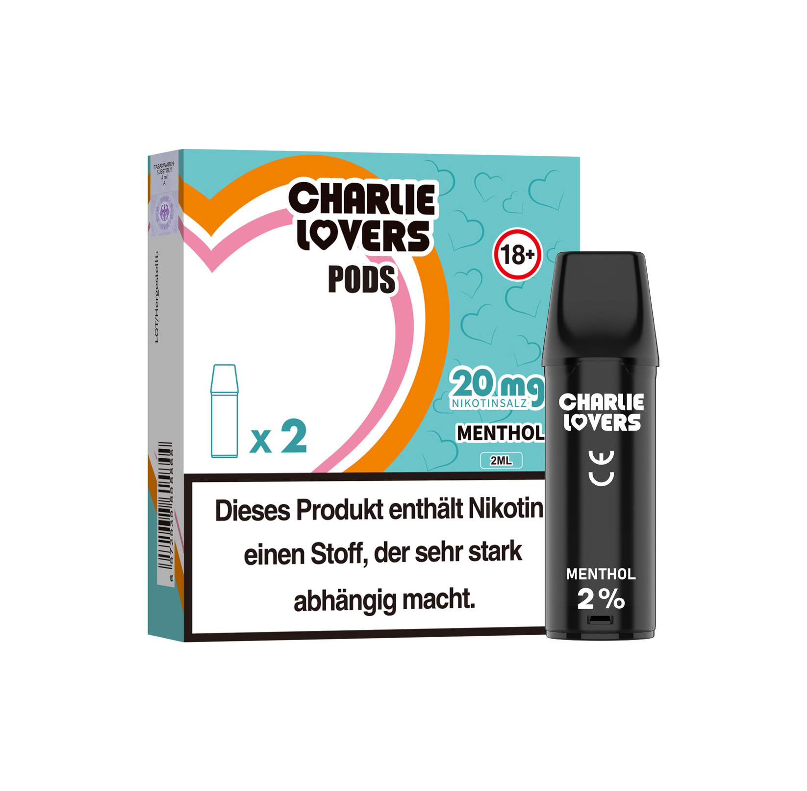 Charlie Lovers Charlie Lovers MESH Pods - MENTHOL - 2St - (Elfa Kompatibel)