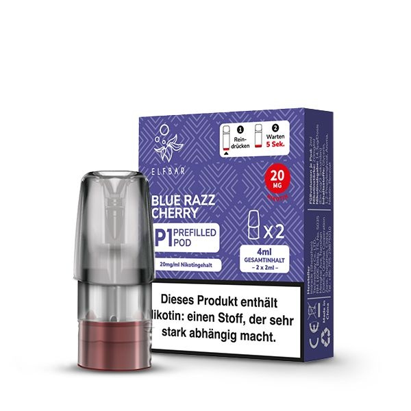 Elf Bar Mate500 P1 Pods - Blue Razz Cherry - 2 Stück