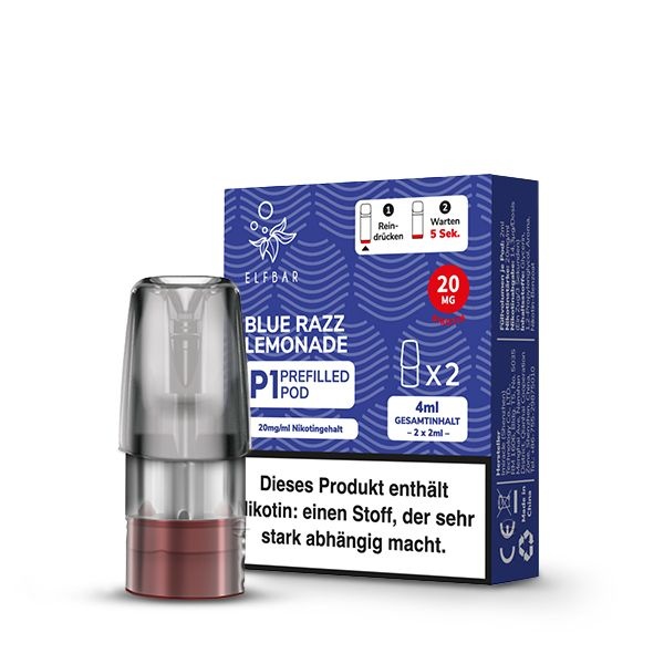 Elf Bar Mate500 P1 Pods - Blue Razz - 2 Stück