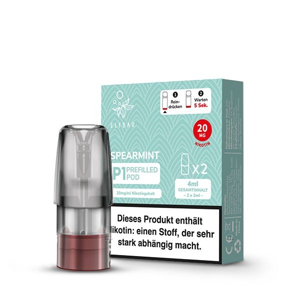 Elfbar Elf Bar Mate500 P1 Pods - Grüne Minze - 2 Stk