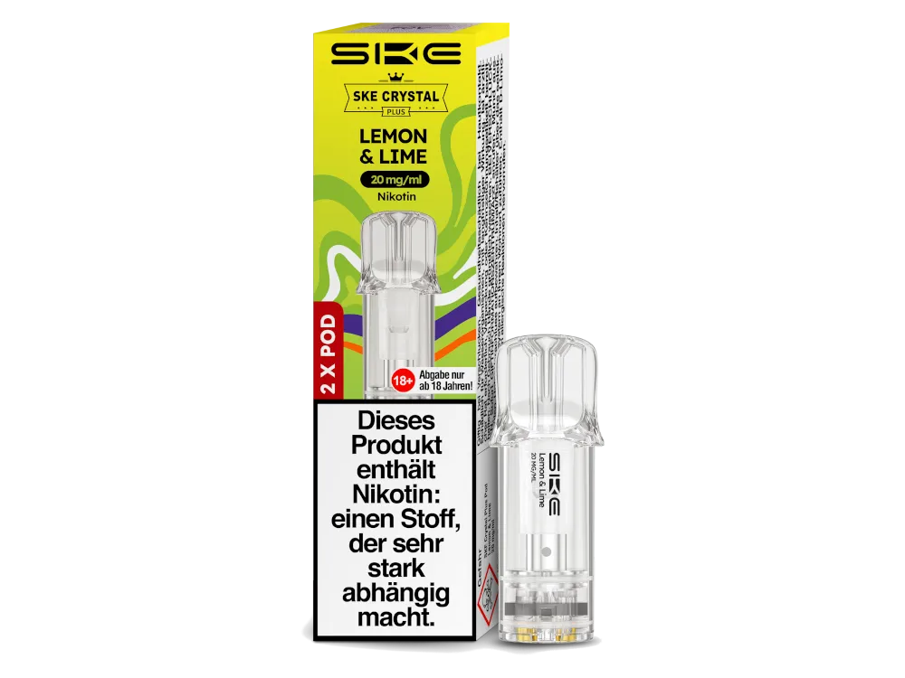 SKE Crystal Plus Prefilled Pods - Lemon & Lime