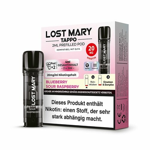ELF Bar - Lost Mary - TAPPO - Prefilled Pods - Blueberry Sour Raspberry - 2Pcs
