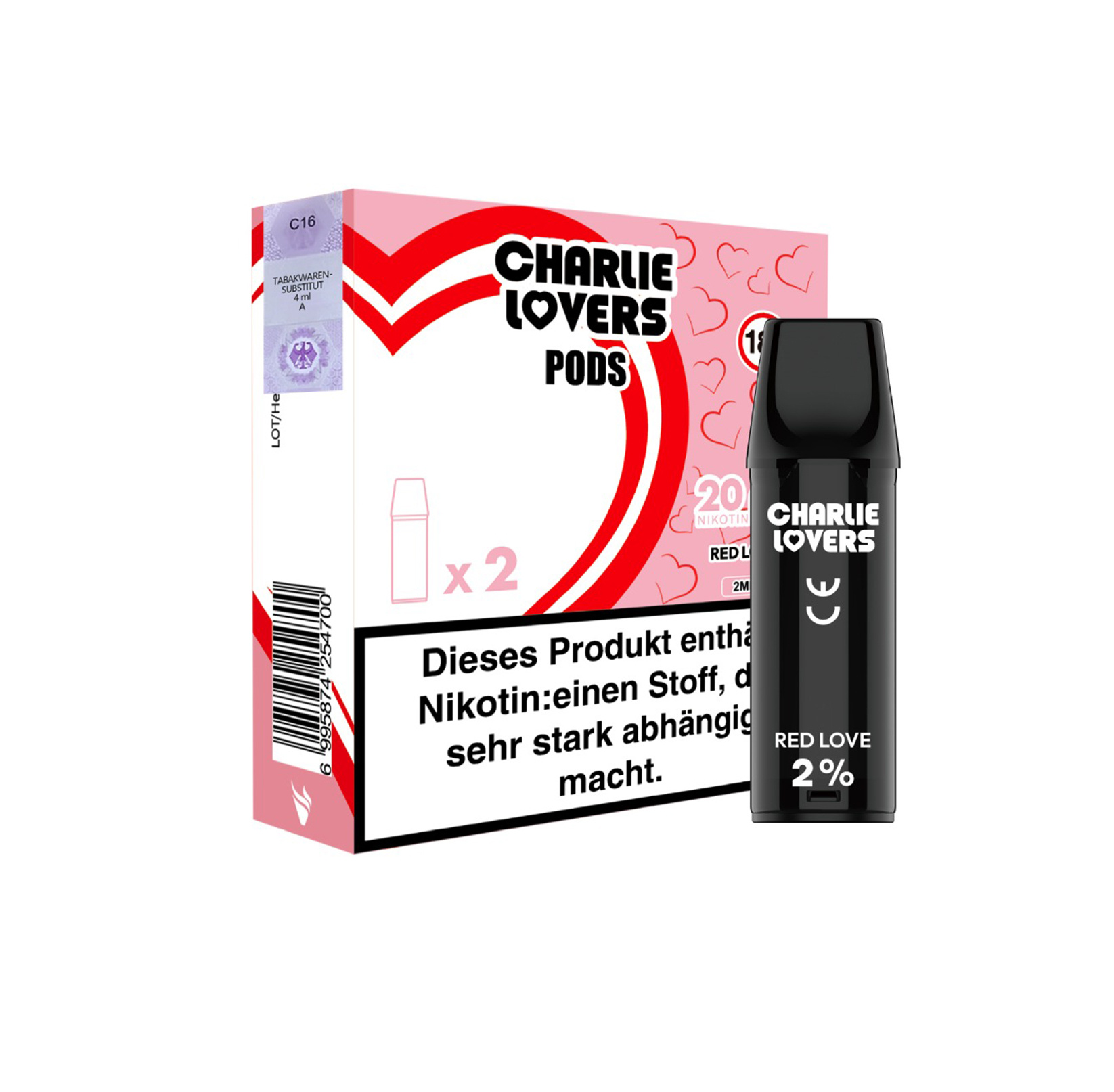 Charlie Lovers MESH Pods - RED LOVE - 2St - (Elfa Kompatibel)