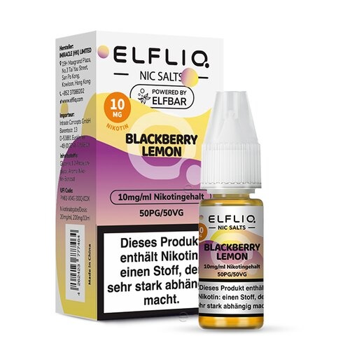 Elfbar ELFBAR ELFLIQ Blackberry Lemon Nikotinsalz Liquid 10 ml