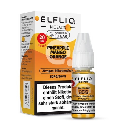 Elfbar ELFBAR ELFLIQ Pineapple Mango Orange Nikotinsalz Liquid 10 ml