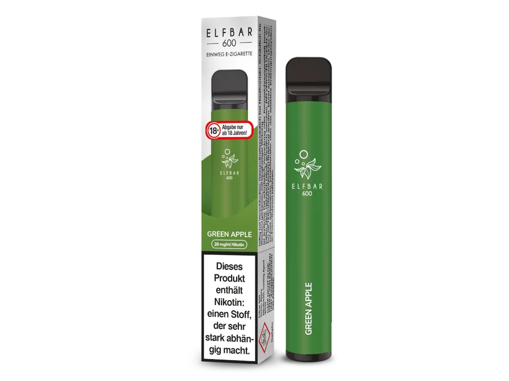 Elfbar Elf Bar Einweg E-Zigarette - Green Apple - (Child Lock Edition)