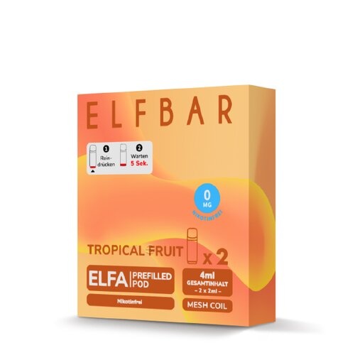 Elfbar Elfa Prefilled Pods - TROPICAL FRUIT - Nikotinfrei - 2St