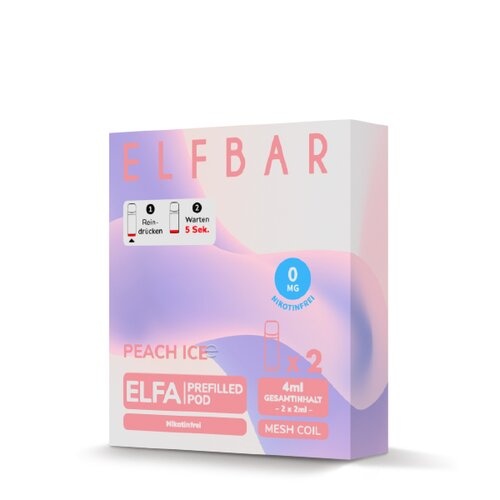 Elfbar Elfa Prefilled Pods - PEACH ICE (JUICY PEACH) - Nikotinfrei - 2St