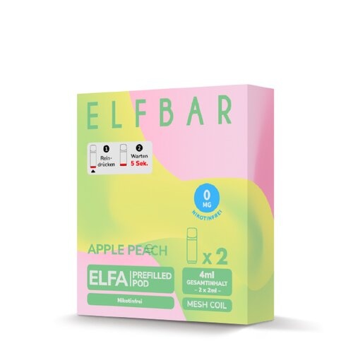 Elfbar Elfa Prefilled Pods - APPLE PEACH - Nikotinfrei - 2St