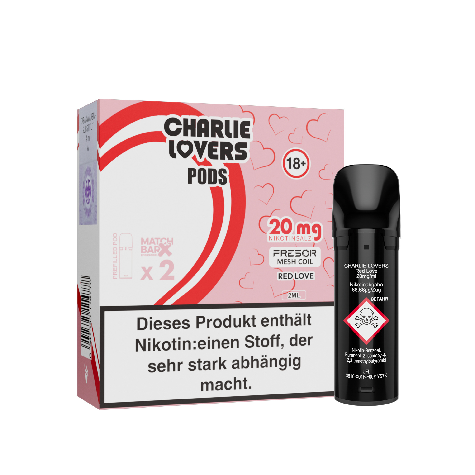 Charlie Lovers MESH Pods - RED LOVE - 2St - (Elfa Kompatibel)