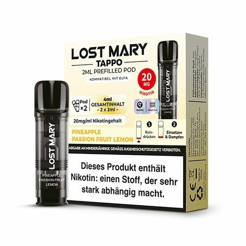 ELF Bar - Lost Mary - TAPPO - Prefilled Pods - Pineapple Passion Fruit Lemon - 2Pcs