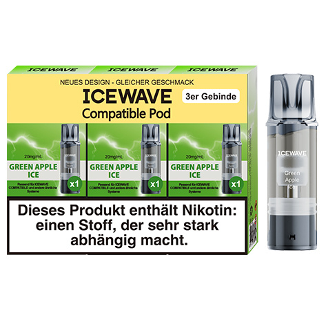 Icewave - Prefilled Pod - Green Apple - 3Pcs