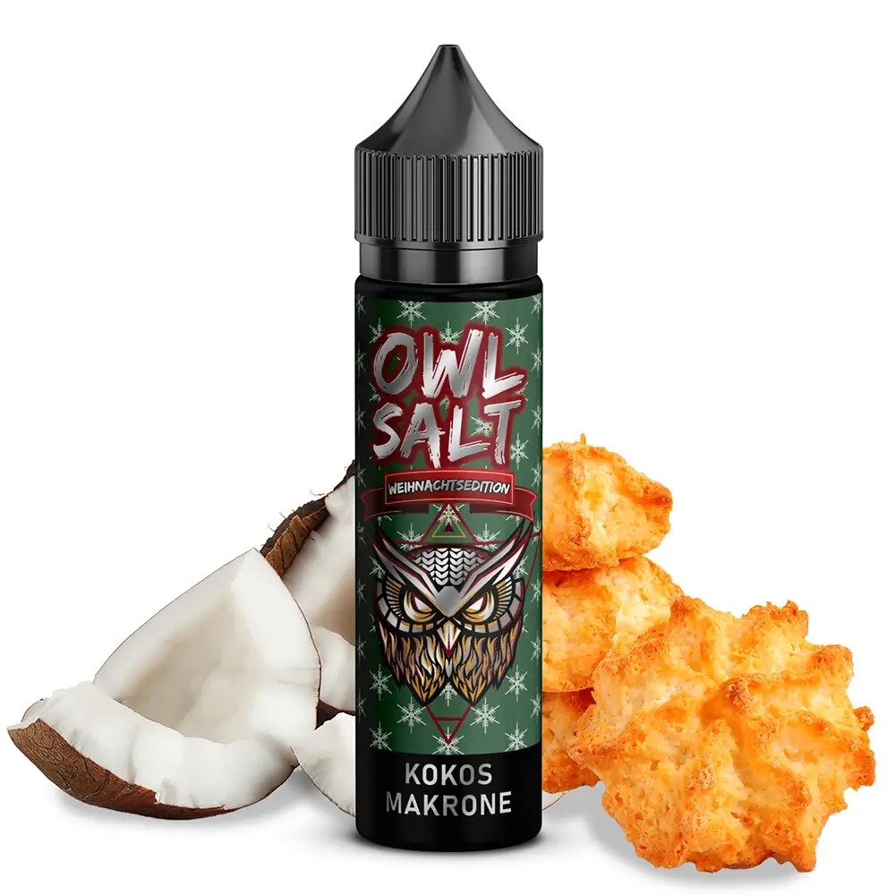 OWL Salt Longfill Kokosmakrone Aroma Weihnachtsedition 10 ml in 60 ml