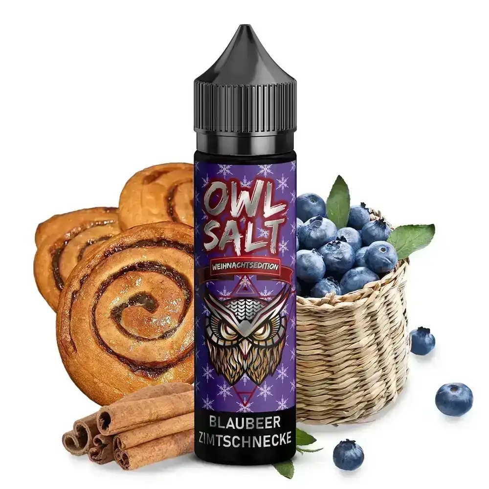 OWL Salt Longfill Blaubeer Zimtschnecke Aroma Weihnachtsedition 10 ml in 60 ml