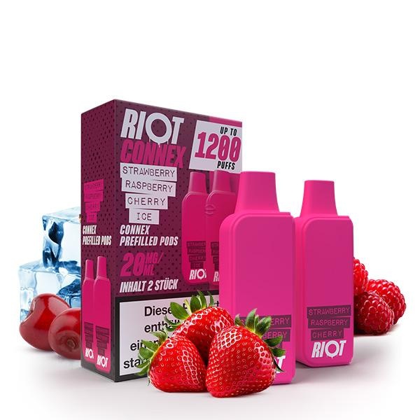 RIOT SQUAD Connex Pod - Strawberry Raspberry Cherry Ice - 2Pcs