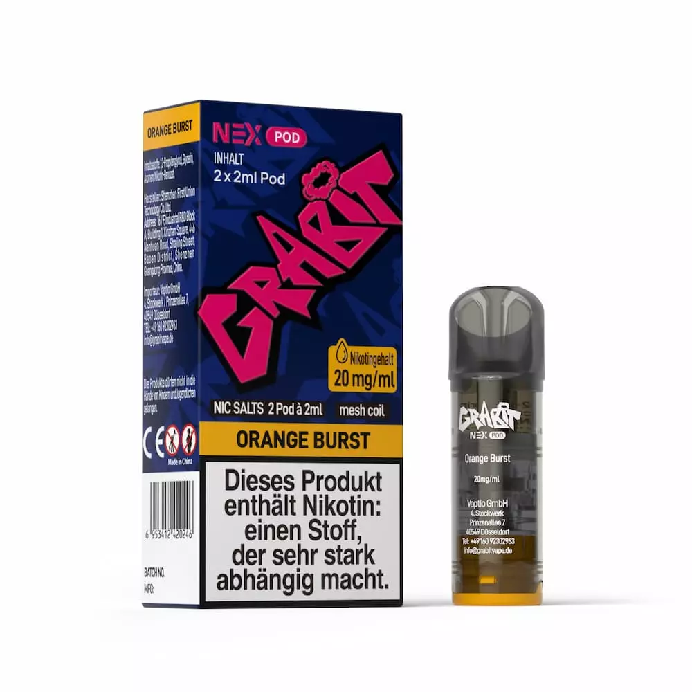 Grabit Nex Pods -  Orange Burst - 2Pcs