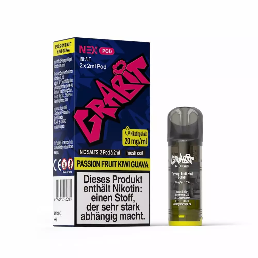 Grabit Nex Pods -  Passion Fruit Kiwi Guava - 2Pcs