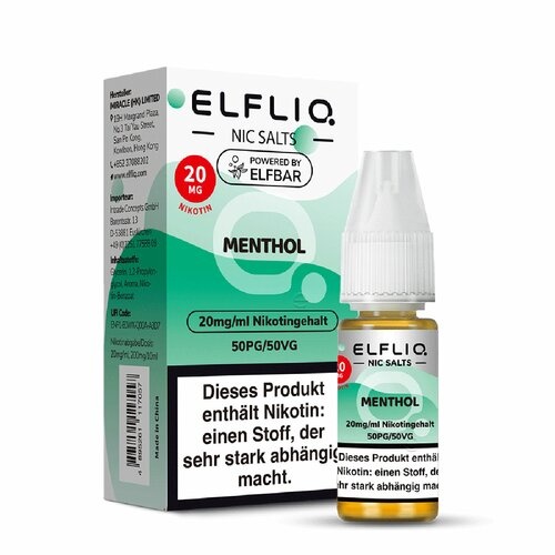 Elfbar ELFLIQ Menthol Nikotinsalz Liquid – Frische Klarheit für Pod Systeme