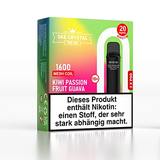 SKE Crystal 800 Pro Pod - Kiwi Passion Fruit Guava - 2Pcs