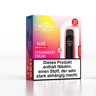 SKE Crystal 800 Pro Pod - Strawberry Cream - 2Pcs